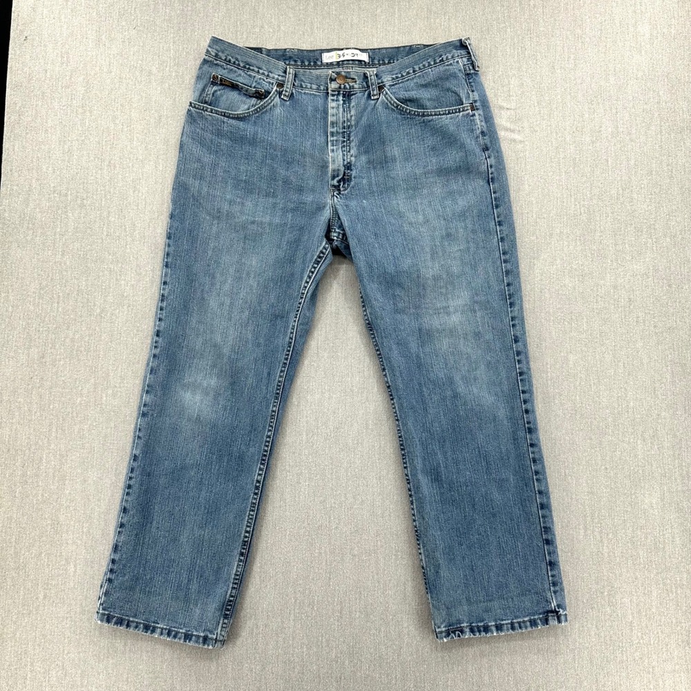 Lee‎ Jeans Men's 38x29 Regular Fit Blue Medium Wash Denim Straight Leg Casual